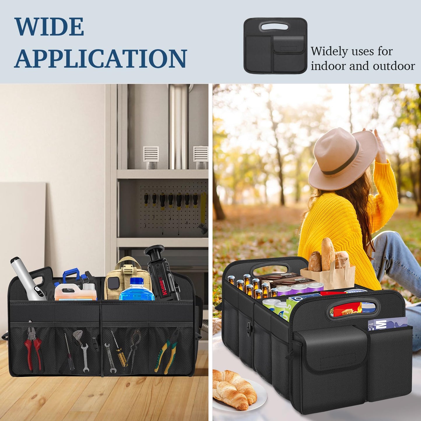Femuar Car Trunk Organizer – Waterproof, Black