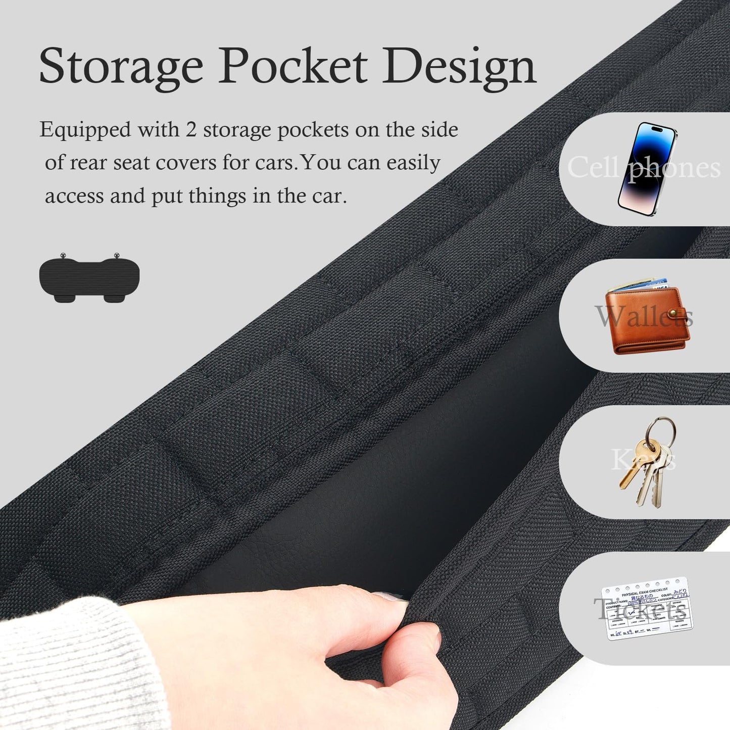 Car Back Seat Cover – Non-Slip Breathable Rear Protector